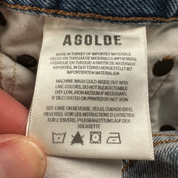 AGOLDE Jeans Womens 24 Low Slung Baggy in Libertine Wide Leg Light Blue Denim - Picture 13 of 16